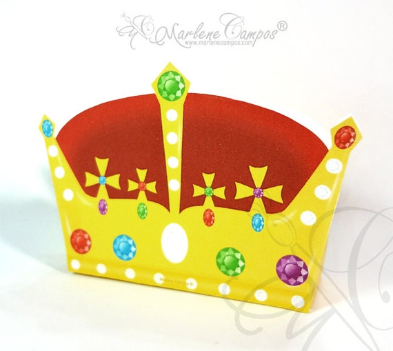 Royal Crown favor box, King Crown box, RED Crown box, Birthday Party