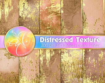 Distressed Textures Digital Paper, Antique Texture, Gold Grunge digital paper, distressed backgrounds, Digital background, Scrapbook paper