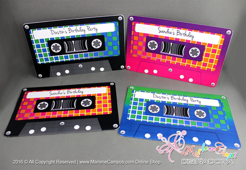 Cassette Birthday Invitation Retro Cassette Tape Invitation Etsy