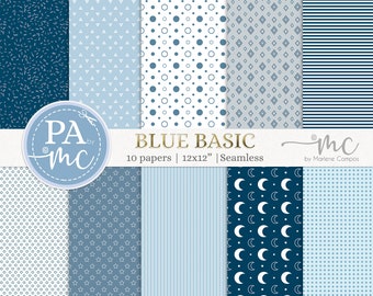 Blue Basic Digital Paper | 12x12" SEAMLESS Digital Paper | Any Paper Craft | Scrapbooking Paper |Commercial Use