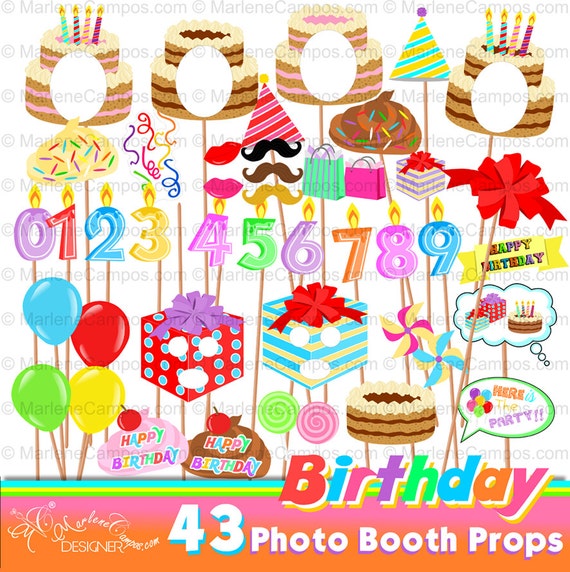 Birthday photo booth props, Selfie props, birthday party Selfie props, Selfie Photo Booth props | Printable | INSTANT DOWNLOAD Il_570xn