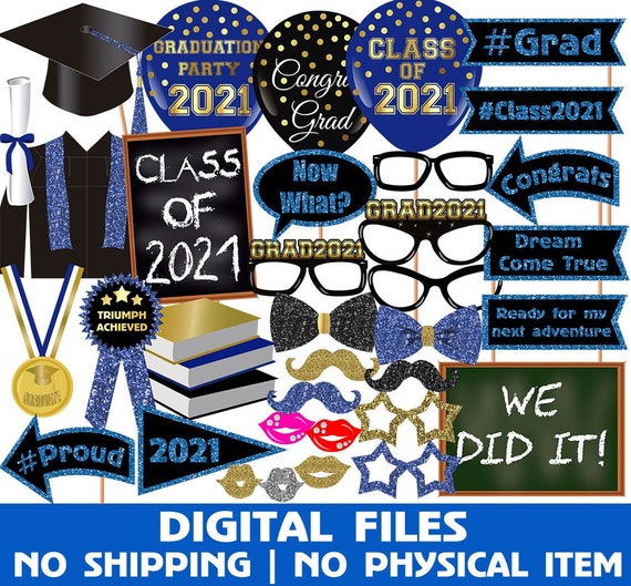 Class Of 21 Graduation Photo Booth Props Graduation Party Photo Booth Props Set Printable Instant Download By Paper Art By Marlene Campos Catch My Party