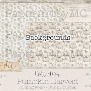 Pastel Pumpkin Junk Journal Folio Kit, Printable Fall Ephemera, Cozy Autumn Journal with Pockets, Soft Blush Scrapbook Printable image 7