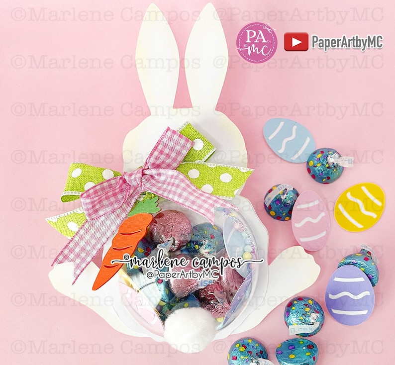 Cut Files Easter Bunny with Carrot Candy Holder Dome  Easter image 1