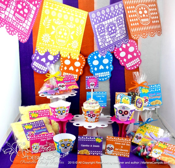 Day Of The Dead Party Set Halloween Birthday Party Sugar Skull