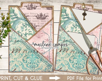 Shabby Chic Pocket Tags: Junk Journal Ephemera (Printable PDF)