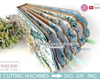 Scrapbook Album, Nested Edge, Cutting File SVG, Mini Album, Album Base, Cutting Machine File, Paper Craft, Cricut, Silhouette cameo