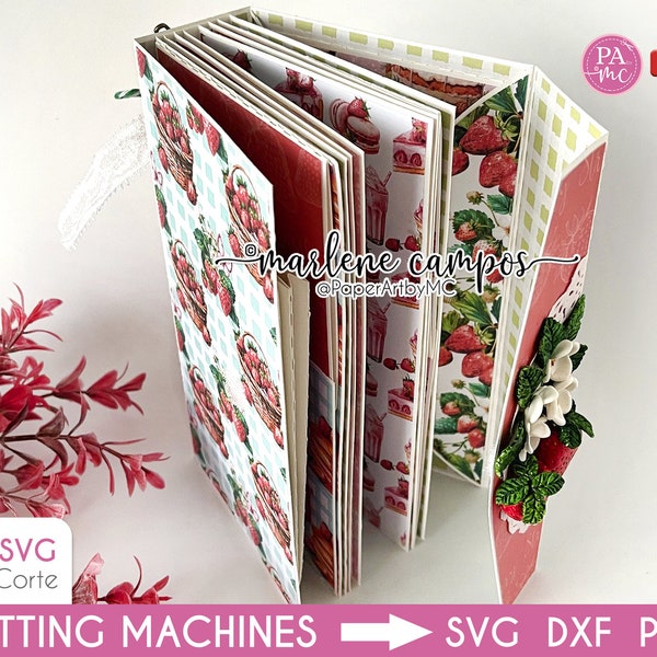 Receptenboek, plakboekalbum, snijbestand SVG, doe-het-zelf plakboekalbum, mini-album, basis voor plakboekalbum, papierknutselwerk, svg, Cricut, Silhouette