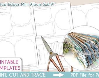 Scrapbook Album Templates, Nested Edge Album, Printable Mini Album Template, Mini Album, Album Base, Paper Craft