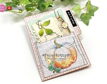 Autumn Junk Journal Folder Kit, Printable Pumpkin Ephemera for Fall Journaling, Cozy Vintage Pocket Folder, Scrapbook Craft Printable
