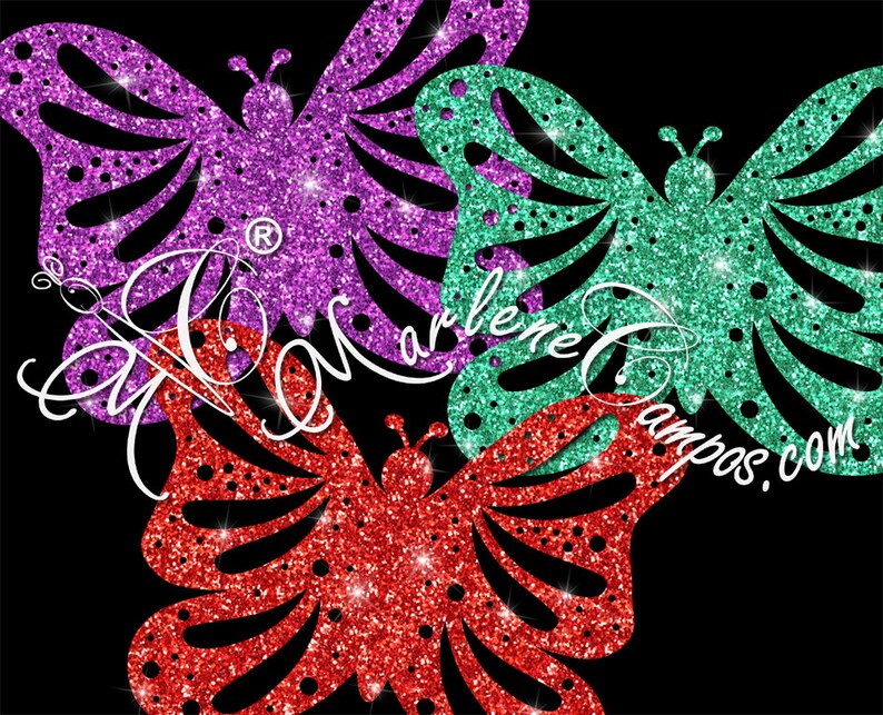 Glitter Butterfly Clip Art Butterflies clip art Glitter | Etsy