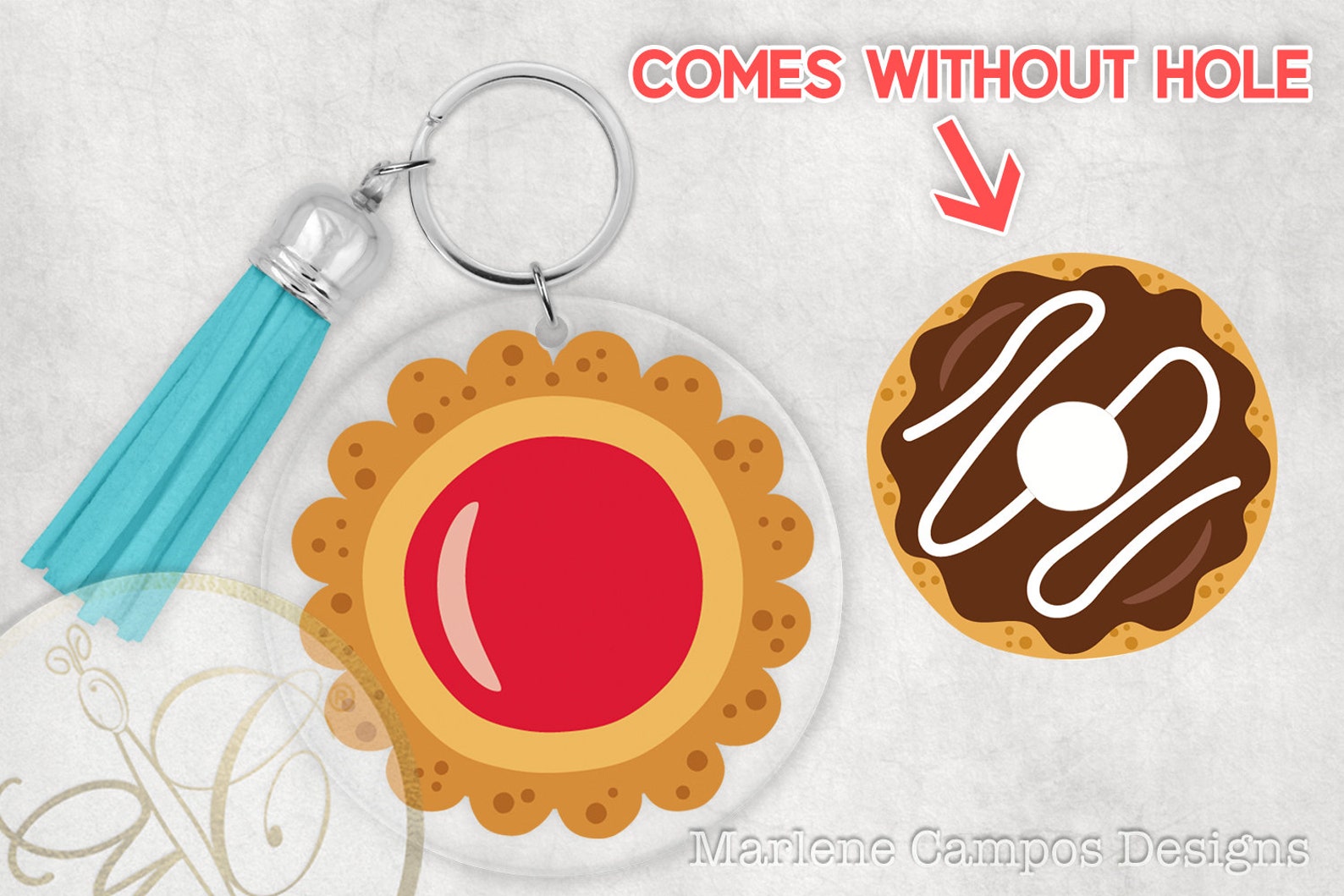 Download Sweet Desserts Round Keychain Pattern SVG Bundle Donut Ice ...