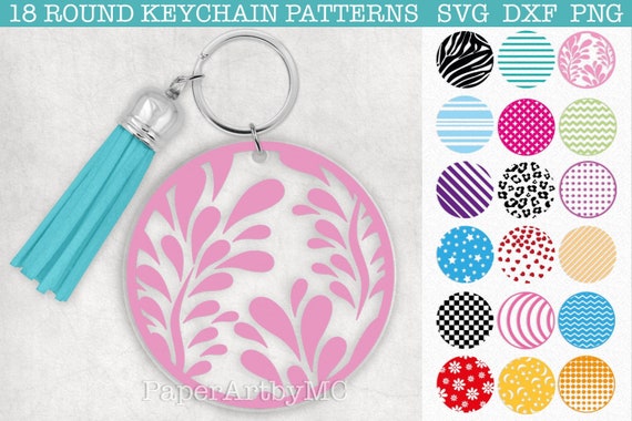 Round Keychain Pattern SVG Bundle / Set of 18 / Svg Dxf Png - Etsy