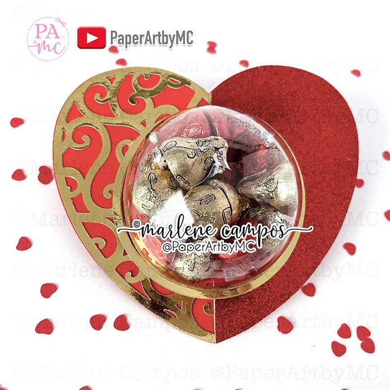 Cut Files Fancy Heart Candy Holder Dome  Valentine's Gift image 1