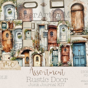 Junk Journal Kit, Rustic Door, Junk Journal Pages, Ephemera, Printable Junk journal, Scrapbook, Scrapbook paper, Paper craft, Printable