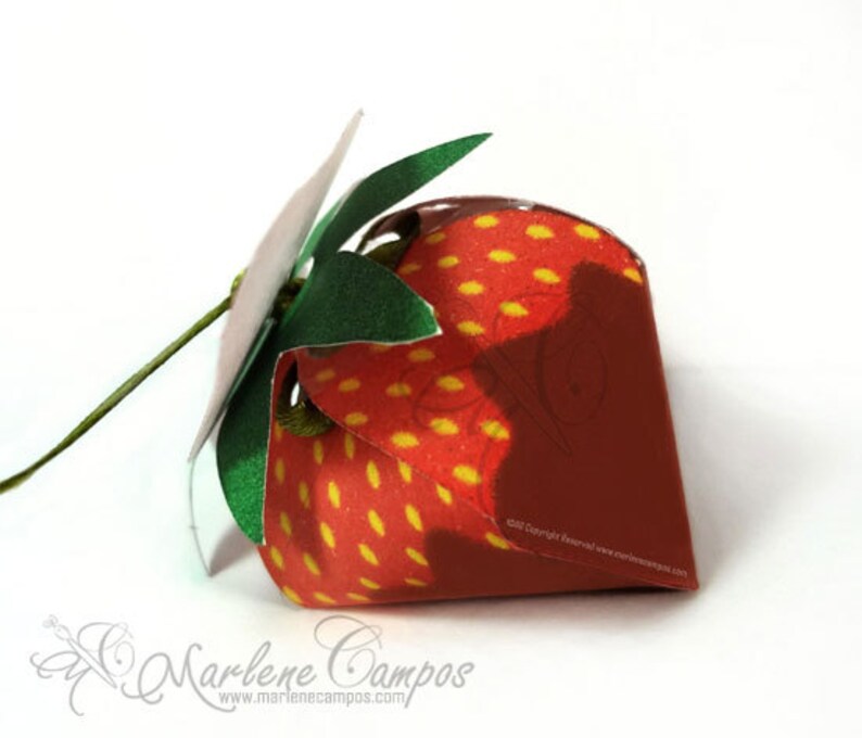 Strawberry Favor Box Printable favor box RED strawberry Etsy