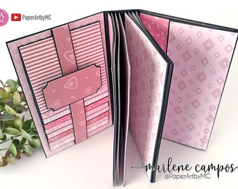 Album de scrapbooking skinny CUT FILES, album de scrapbooking à faire soi-même, mini album, base d'album de scrapbooking, créations en papier, svg, Cricut, Silhouette, Scanncut