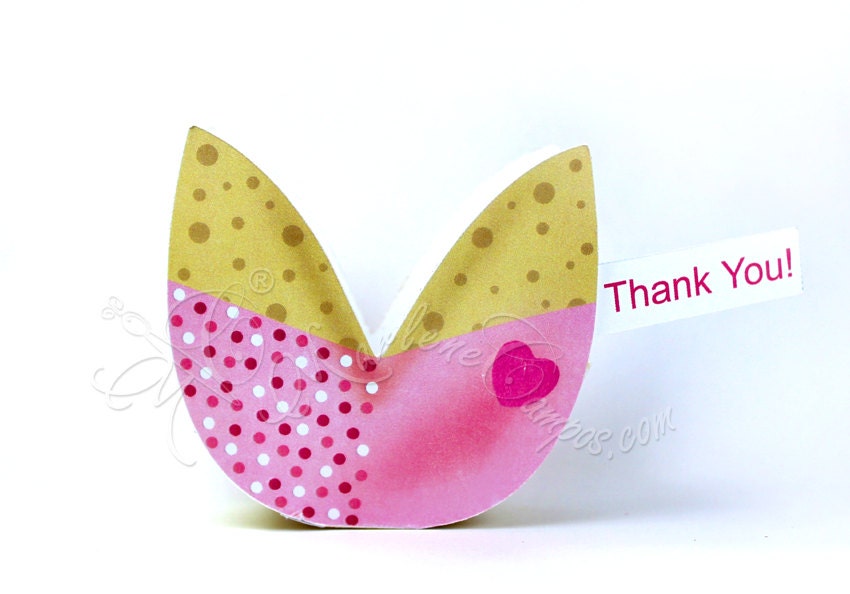 Fortune Cookie Favor Box Pink fortune cookie Treat Box Etsy