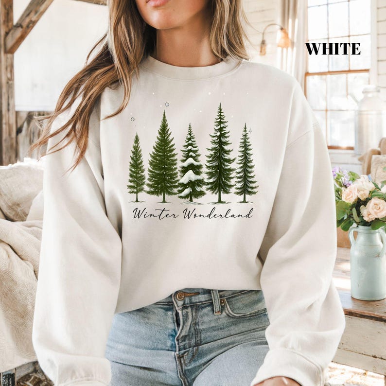 Winter Wonderland, Christmas Tree Shirt, Winter Sweatshirt, Christmas Shirt For Women, Winter Crew Shirt, Winter Lover Shirt bild 4