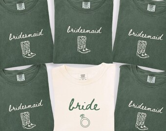 Bridal Party Comfort Colors® Shirt, Bridesmaid Proposal Gift, Maid Of Honor Tee, Matching Wedding Shirt, Wedding Party Bachelorette Shirt