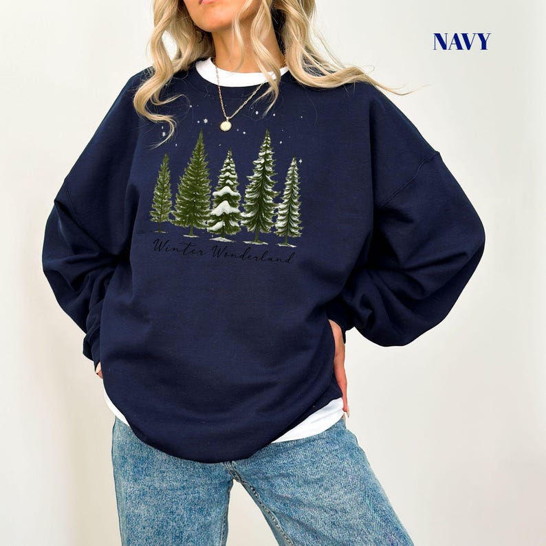 Winter Wonderland, Christmas Tree Shirt, Winter Sweatshirt, Christmas Shirt For Women, Winter Crew Shirt, Winter Lover Shirt bild 6