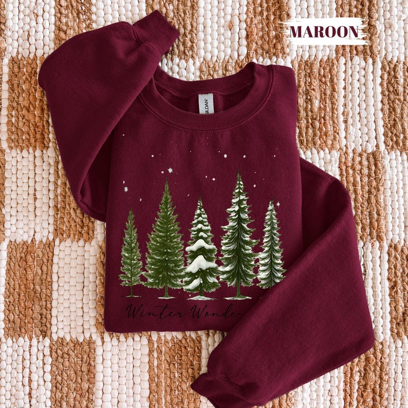 Winter Wonderland, Christmas Tree Shirt, Winter Sweatshirt, Christmas Shirt For Women, Winter Crew Shirt, Winter Lover Shirt bild 5