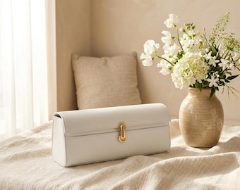 Elegant Structured Mini Handbag – Minimalist PU Leather Evening Purse with Top Handle