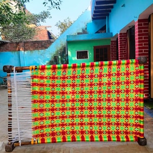 Handmade Indian Charpai Bed, Traditional Woven Design, Indoor/Outdoor Decor