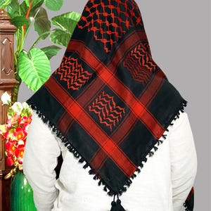 Palestinian Keffiyeh Scarf: Traditional Arab Style Cotton Shemagh