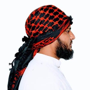 free palestine keffiyeh scarf, unisex cotton scarf, shemagh scarf, red Palestinian scarf, handcrafted scarf, Arab style scarf men and womens