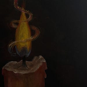 Mystical Candle Flame Painting; Original Acrylic Artwork ; Dark Spiritual Wall Art; Witchy Home Décor