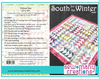 Instant Download - PDF Sewing Pattern -  South for the Winter Quilt Pattern