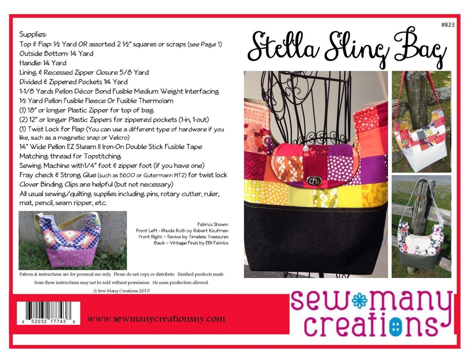 Instant Download - PDF Sewing Pattern - Stella Sling Bag - Etsy