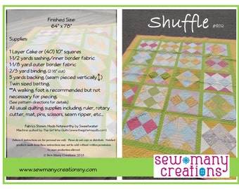 Instant Download - PDF Sewing Pattern -  Shuffle Layer Cake Friendly Quilt Pattern