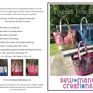 Instant Download PDF Sewing Pattern Tote Bag image 2