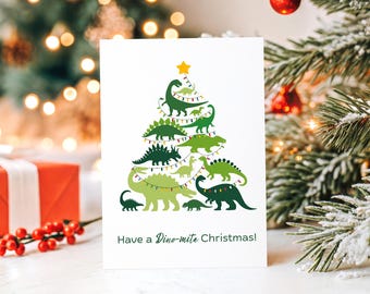 Chrstmas Card - Dnosaur, Cute Chrstmas Card, Anmal Chrstmas Card