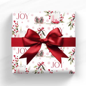 Christmas Wrapping Paper, Holiday Gift Wrap, Seasonal Papers, Watercolor Wrapping Paper
