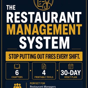 System för restaurangchefer – redigerbart Word och PDF | Daglig checklista för chefer, genomgång före skift och verktygslåda för ledning