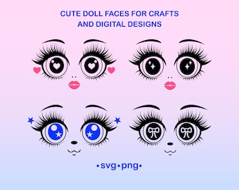 Caras de muñeca SVG PNG Clipart, Diseños de manualidades, Uso comercial