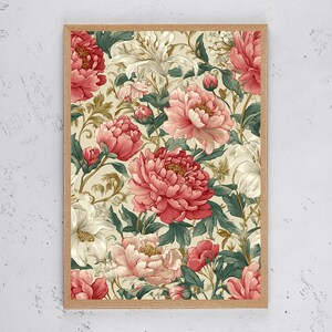 Pink Rose Bouquet Print: Abstract Floral Wall Art (Digital Download)