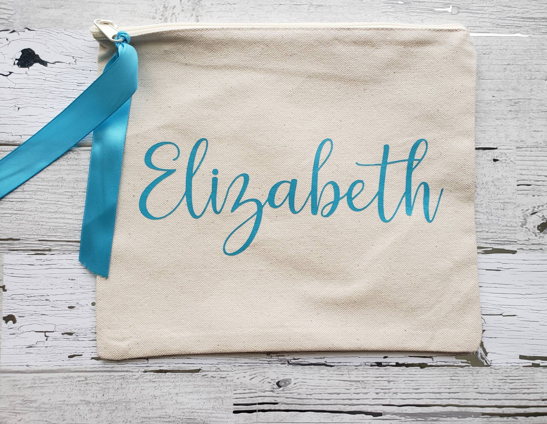 Personalized Canvas Cosmetic Bag Canvas Make Up Bag Etsy
