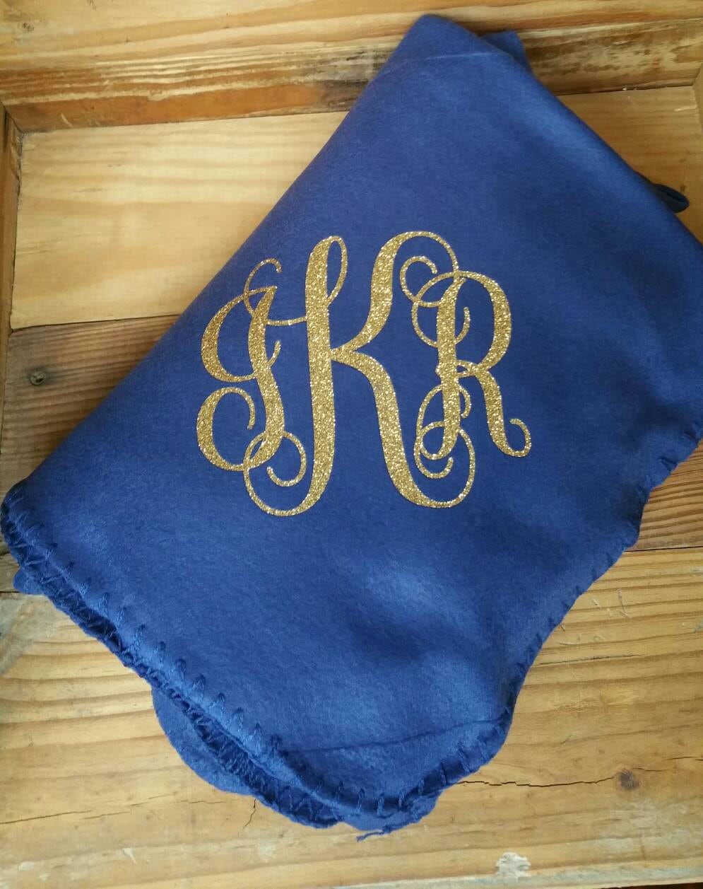 Monogrammed fleece throw blanket personalized blanket custom blanket monogramthrow blanket fleece throw blanket monogram blanket