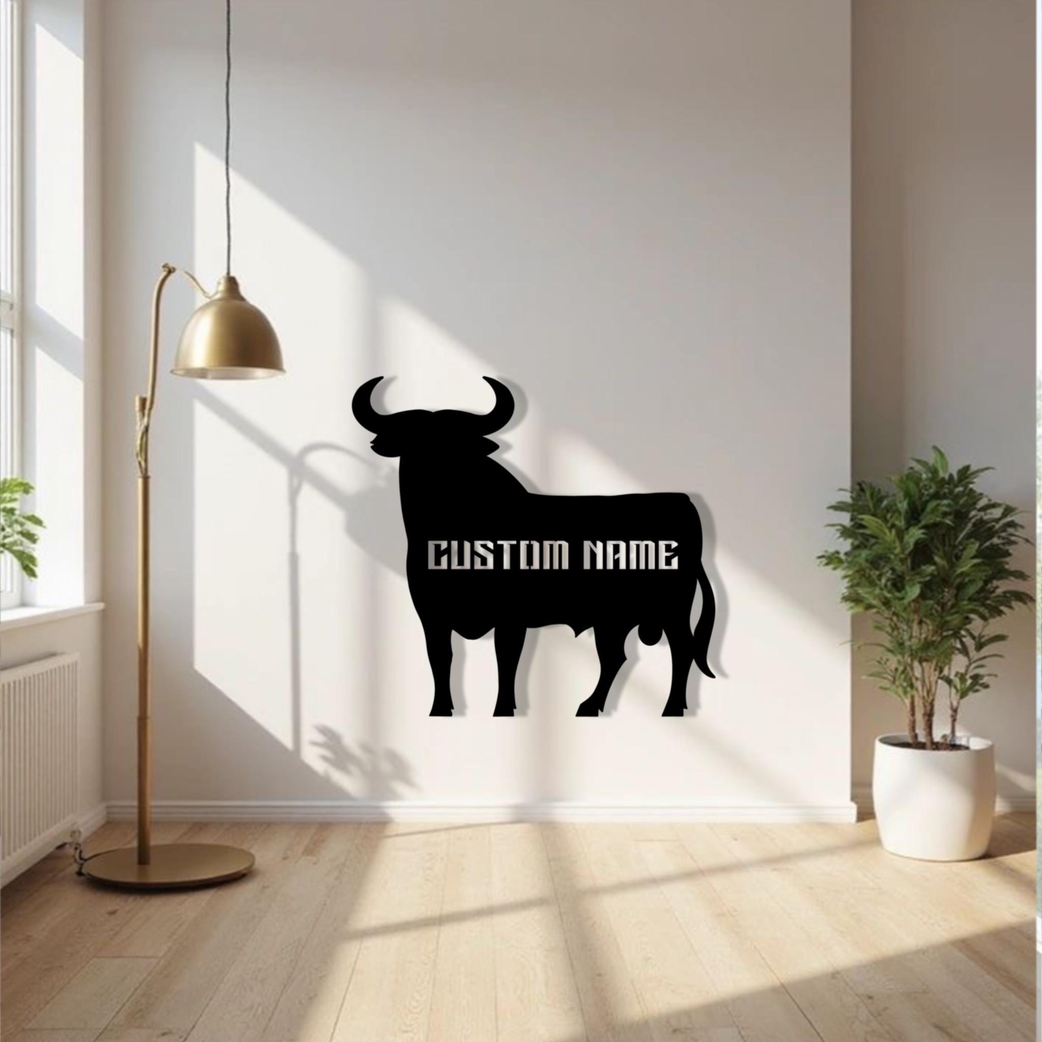 Spain Bull Sign, Custom Bull Metal Sign, Farmhouse Ranch Wall Art ...