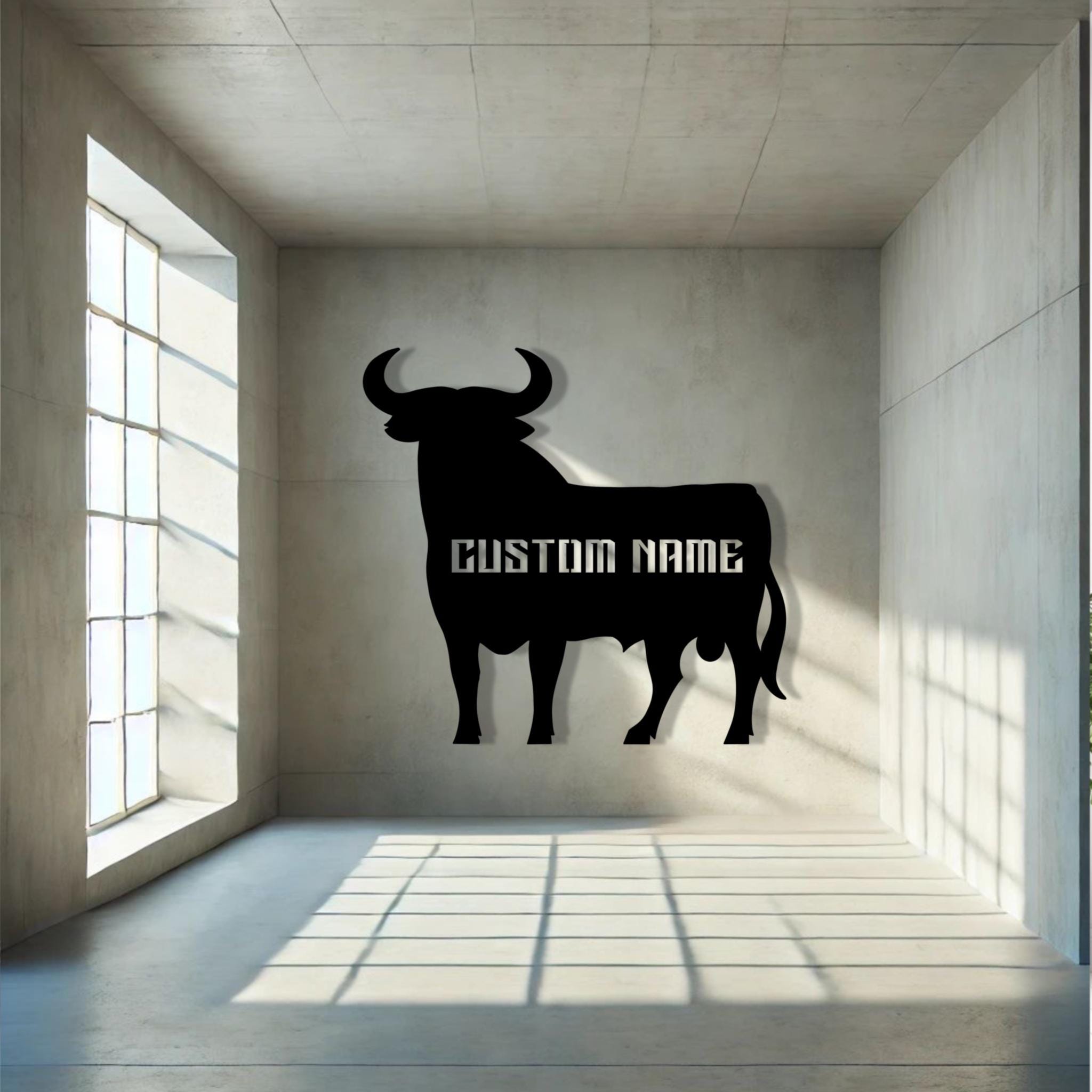 Spain Bull Sign, Custom Bull Metal Sign, Farmhouse Ranch Wall Art ...