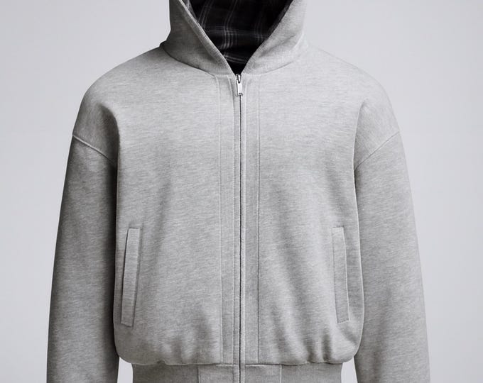 Premium Minimalist Zip Hoodie – Luxury Heavyweight Unisex Streetwear Sweatshirt