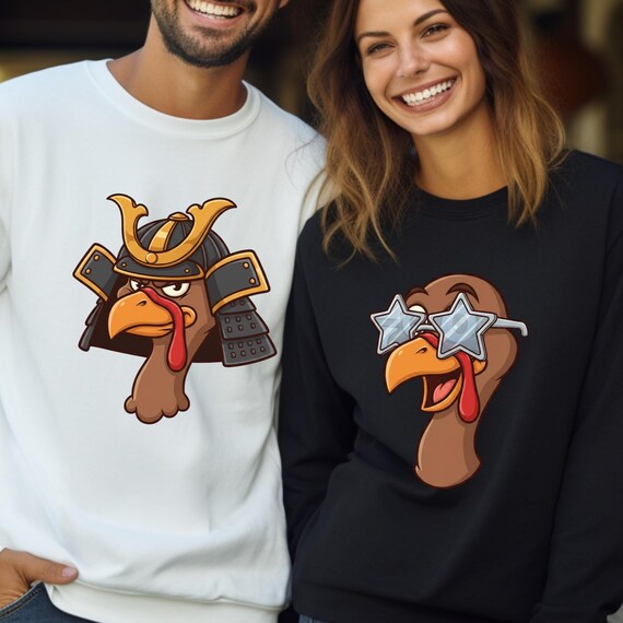 Turkey Graphic Thanksgiving Sweatshirt: Cozy Fall Shirt (Family Matching)