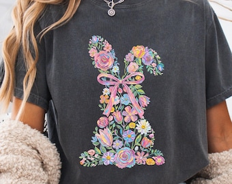 Floral Easter Cross Shirt for Women, Christian Spring Faith Tee, Pastel Boho Flower Cross Graphic, Church Easter Outfit Gift