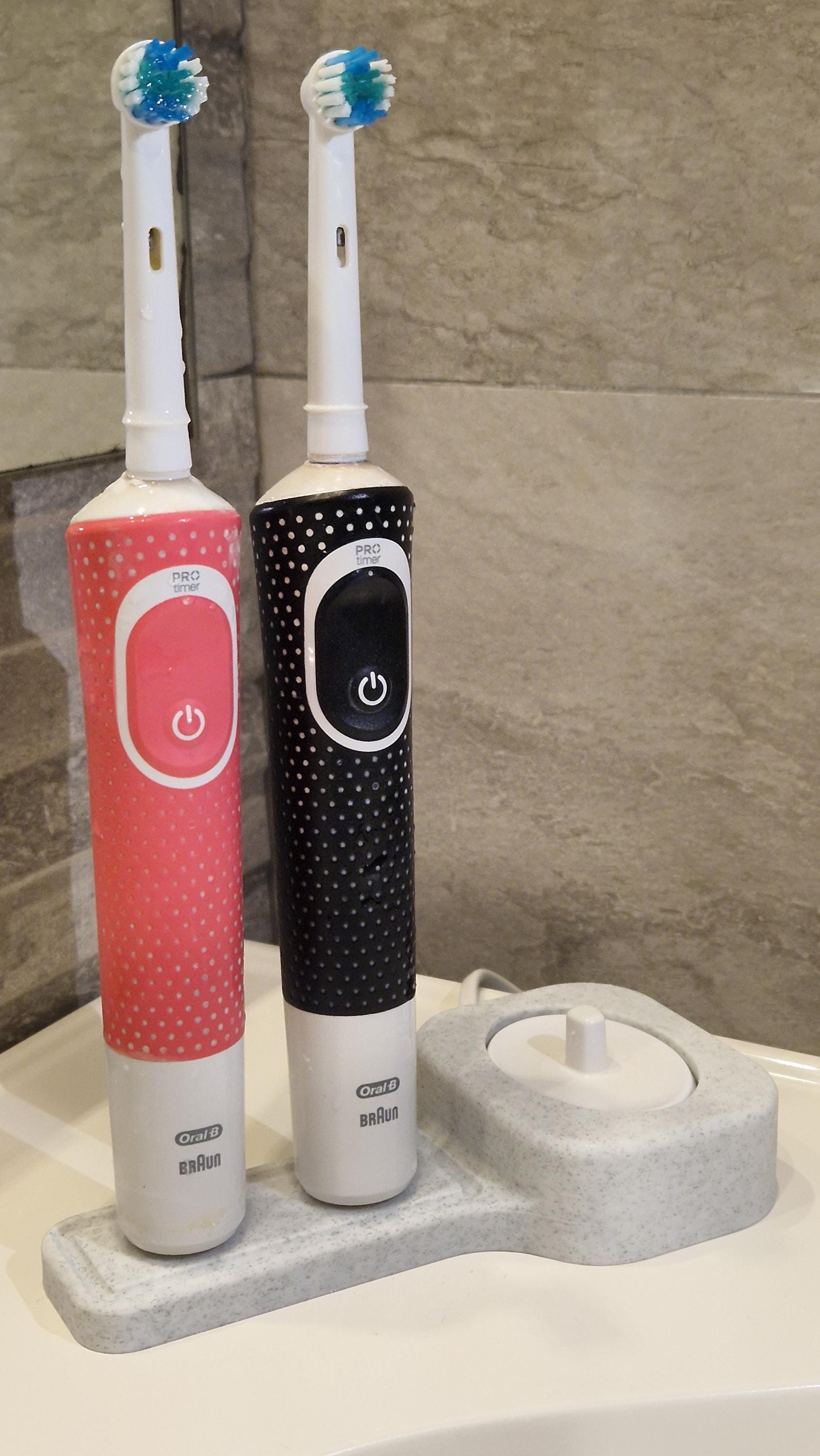 Oral-B Braun Electric Toothbrush Charger Base Marble Texture Organizer