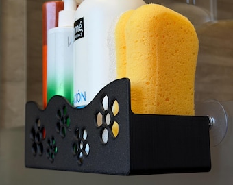 Estante minimalista para baños o duchas sin agujeros para maparas y superficies lisas