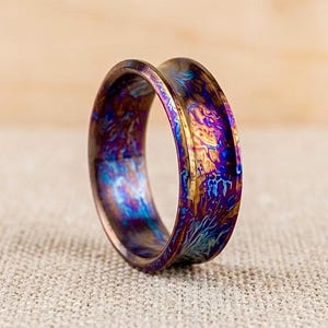 Flame Anodized Timascus Ring | Colorful Titanium Wedding Band